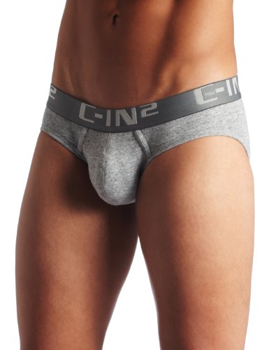 C-IN2 Men's Core Lo No Show Profile Brief, Grey Heather, X-Large
