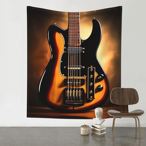 Tapisserie guitare instrumentale tenture murale imprimee chambre salon