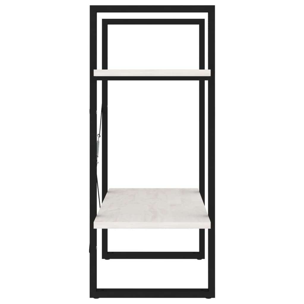 Libreria a 2 Ripiani in Pino Massello Bianca 60x30x70 cm | Scaffale autoportante compatto per soggiorno e studio, adatto per organizzare riviste e oggetti d'arredo con stile.
