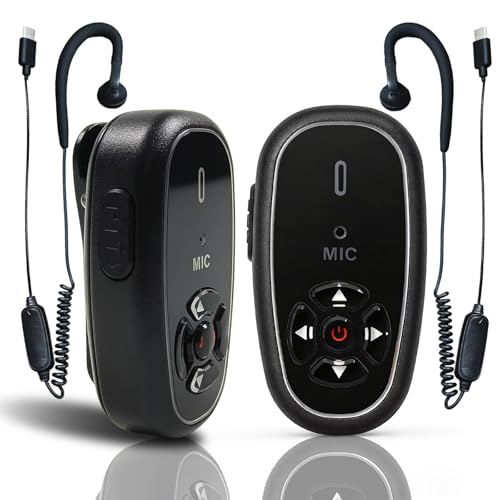 ELIDAIP T-M12 Super Mini Walkie Talkies with AI Voice Control, Hands Free Walkie-Talkies with Headset,Portable Two-Way Radios for Restaurants, Outdoor Sports, Retail, Hospital,Travel(Silver,2 Pack)