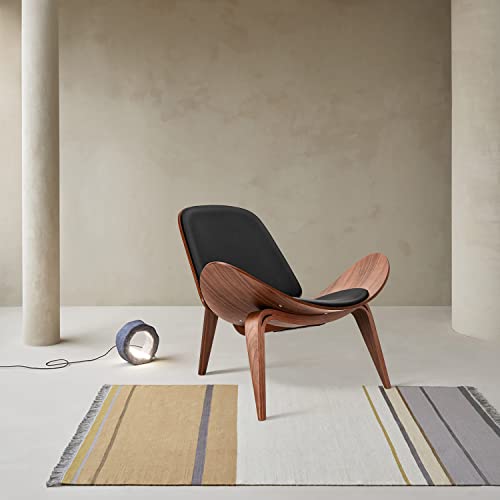 Furgle Mid Century Modern Shell Lounge Chair, Pu Leather, Tripod Plywood Classic Design Solid Wood Accent Chairs For Living Room, Reading, Lounge, Office, Salon Style-16 #TOP5