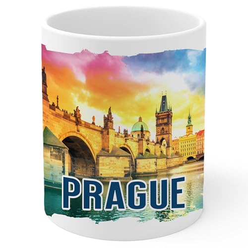Prague Czech Republic Ceramic Coffee Mug 11 oz White