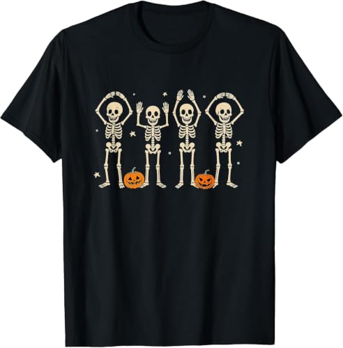 100% Cotton Funny O-H-I-O State Skeleton Ohio Halloween Vintage T-Shirt