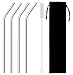 Stainless Steel Straws, 10.5" Long for 30oz Tumblers & Yeti, Set of 4, with Brush & Pouch