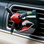 P-40 Fighter Car Air Freshener Vent Clip, Fighter Plane Shark Nose Design Car Air Diffuser With Spinnings Propeller, Aircraft Dashboard Decoration
