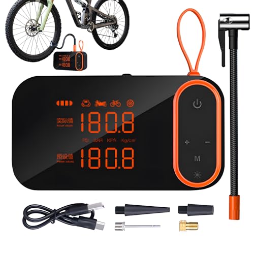 Inflador de neumáticos portátiles, neumáticos para compresor de aire del automóvil - Bomba de inflación montada en automóvil de 130 PSI - Herramienta de inflación de neumáticos para bicicletas eléctri