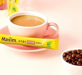 Instant Coffee Maxim Mocha Gold Light Coffee Mix, 11.8g per Stick, 50 Sticks
