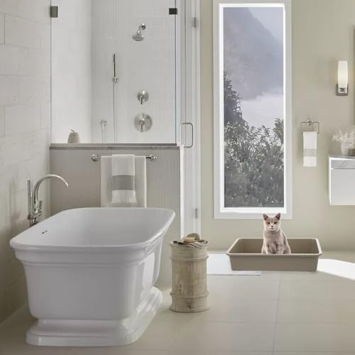 GarPet Katzenklo in 5 Größen Katzentoilette ohne Deckel Katzen WC Schalentoilette Klo grau eckig hygenisch M (43x33x9)