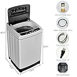 Giantex Full Automatic Washing Machine, 2 in 1 Portable Laundry Washer 1.5Cu.Ft 11lbs Capacity Washer and Spinner Combo 8 Programs 10 Water Levels Energy Saving Top Load Washer for Apartment Dorm - Image 3