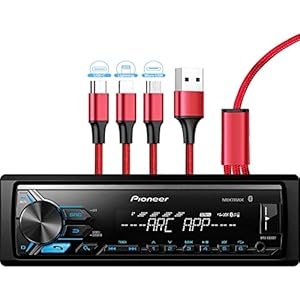 Pioneer MVH-X390BT Digital Media Receiver with Pioneer ARC app, MIXTRAX, Built-in Bluetooth and USB Direct Control for iPod/iPhone and Android Phones & zonoz 3 in 1 Multi USB Charging Cable (Bundle)
