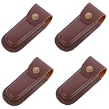 iplusmile 4 Piezas funda de de cuero cocinero cubre cubierta de corte de protección kitchen knife set Cubierta de para camping Cortador Correa cubierta del cinturón Piel