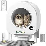 Gimars XXL 90L Anti-Pinch Self-Cleaning Cat Litter Box with App Control, Automatic Cat Litter Box with Mat, Trash Bags & Step, Triple Sensors & Odor Control for Kittens, Senior Cats & Multi-Cat Homes