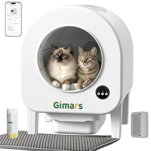 Gimars Xxl 90L Anti-Pinch Self-Cleaning Cat Litter Box With App Control, Automatic Cat Litter Box With Mat, Trash Bags & Step, Triple Sensors & Odor Control For Kittens, Senior Cats & Multi-Cat Homes