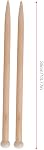 2Pcs Aiguilles à tricoter en bois, Aiguille à tricotage carbonisé pointue unique Outil de tissage pour la couverture de la tresse d'écharpe(15mm)