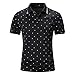 Xmiral T Shirt Top Shirt Uomo Primavera ed Estate Tempo Libero Tattiche Sportive Wicking Risvolto Manica Corta (M,1Nero)