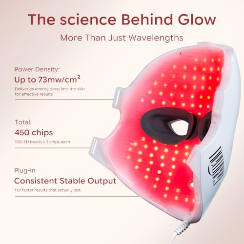 Image of NEWKEY Red Light Therapy Mask for Face Anti Aging 4D Home Use 7 Colors LED Facial Mask Blue Light Therapy for Acne,150 LEDs Photon Skin Care led Mask for Acne Dark Spot wrinkle Reduction,Plug in