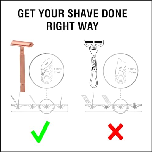 Image of Pearl Shaving Double Edge Safety Razor (Rose Gold) - Best Shaving Razors for Men | Classic & Traditional shaving Kit for Men | Premium blade razors | Holi Gift Option