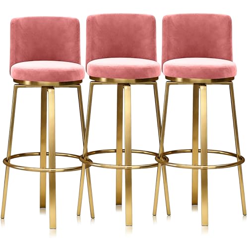 �x���x�b�g�o�[�X�c�[�� 1/2/3/4 �Z�b�g �w������ƃt�b�g���X�g�t�� �J�E���^�[�n�C�g�X�c�[�� �z����J�E���^�[�n�C�g�o�[�`�F�A �z�[���A�C�����h�A�J�E���^�[�p(3 PCS Pink 75cm,Gold)