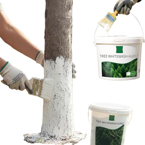 Long-Lasting Tree Whitewash Agent, Tree Whitewash Agent,White Paint, Paint for Wood (White,2PC)