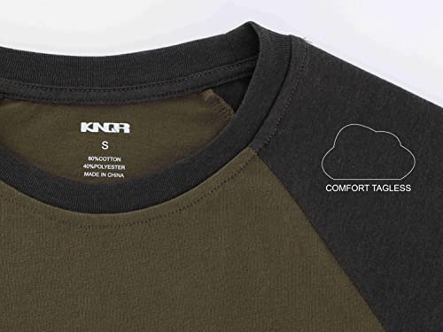 Knqr Mens Casual Basic Soft Tagless 3/4 Sleeve Active Sports Running Hiking Baseball Tee Shirts Cadet Blue/Heather Rusty L #TOP5