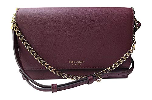 Kate Spade New York Leather Cameron Convertible Crossbody Handbag Clutch (Cherrywood)