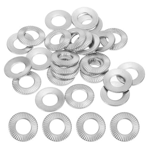 PATIKIL 304 Stainless Steel Flat Washers, 30 Pack M10x20mm Belleville Spring Disc Washer Conical Knurled Metric Gasket for Automotive Industrial Construction