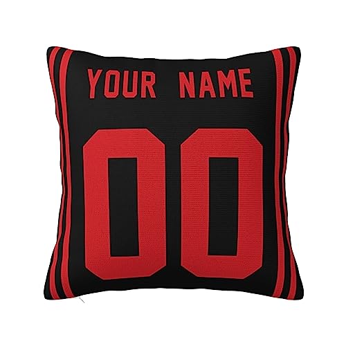 Personalized Sports Throw Pillow Cover Décor w/Number &