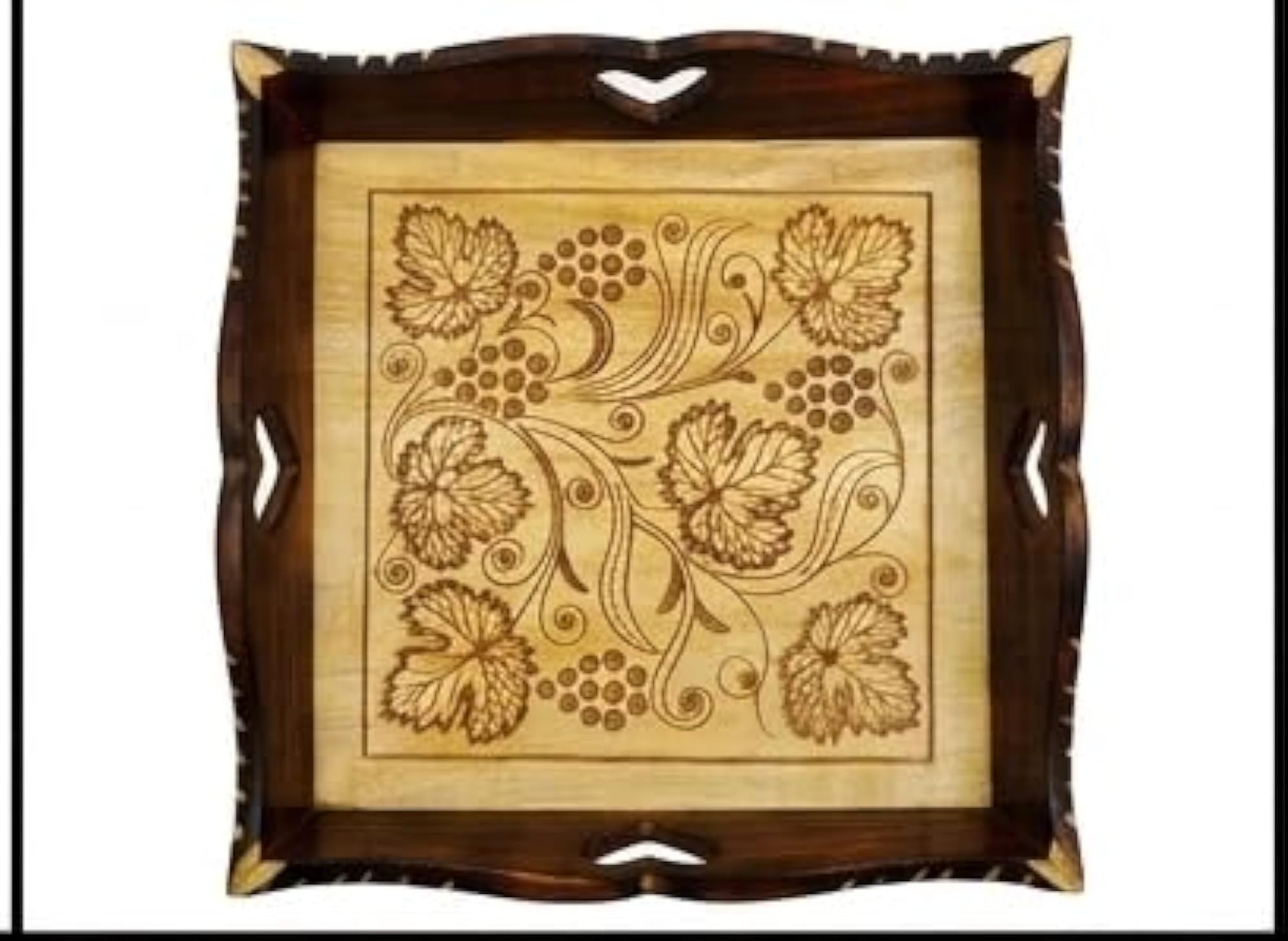 Wooden Serving Tray Set, Rustic Style