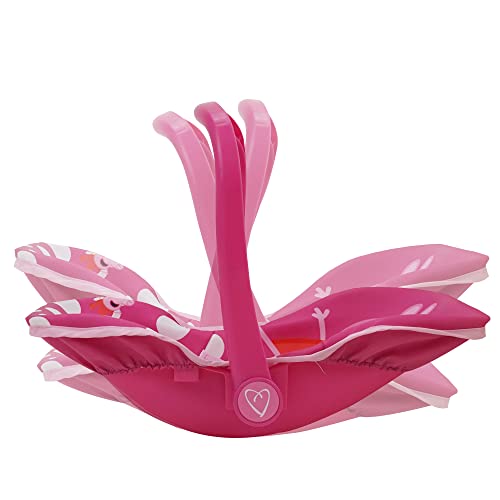 Peppa Pig: Baby Doll Car Seat - Pink & White Dots - Fits Dolls Up To 18" Convertible Into A Feeding Chair, Plastic Shell W/Fabric, Harness Belt, Pretend Play For Kids Ages 3+ #TOP2