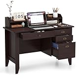 WATERJOY 48' Computer Desk, Wood Executive Table for PC Laptop Table with 4 Storage Drawers