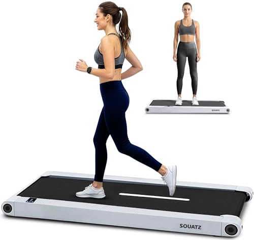 Squatz Cinta de Andar y Correr, Caminadora 2 en 1, Pad de Caminata y Barra de Sujecion con Placas de Vibracion, Pantalla LED, Soporte para Dispositivo, Mando a Distancia, Fitness en Casa u Oficina