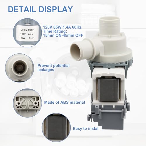 DP040-012 4681EA1007A Drain Pump Compatible with LG, Kenmore Washer Drain Pump, Replacement for 4681EA1007A 1089358 AP5604958 EAP11706439 2649379 AP5605335 by Lmkai - Used condition - Image 8