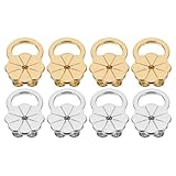UKCOCO Cierres de Pendientes Soporte Ajustable para Orejas Caídas, Cierres de Elevación con Diseño de Flor Dorada y Plata, 8 Piezas para Aretes Pesados, Accesorios para Lóbulos Grandes