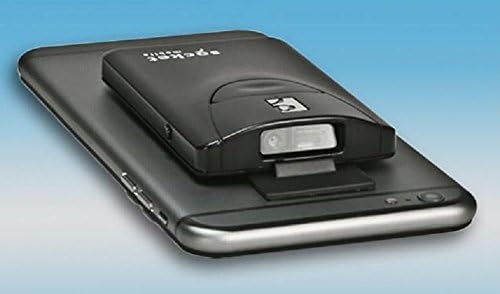 Socket Mobile SocketScan S840 barcode scanner attached to the back of a smartphone.
