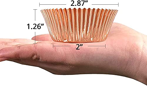 Vibrille Rose Gold Foil Cupcake Liners Standard Muffin Baking Cups, 200-Count #TOP5