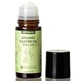 Castor Oil Roll on for Belly, Face, Body, Under Eyes –Certified Organic, Cold Pressed, Hexane Free, Unrefined – Glass Bottle Pure Roller Ball Castor Oil to Moisturize Skin - 1.7 fl. oz Large Size