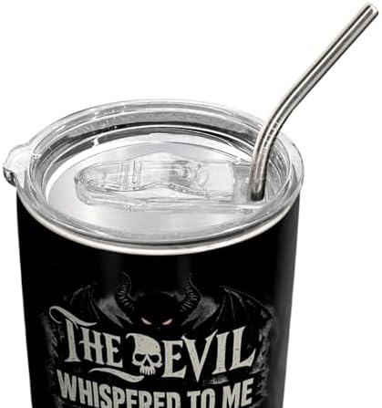 20oz Skull Devil Tumbler, Reaper Skull, Goth, Gothic Gifts, Gaming, Gamer Gifts, Coffee Tumbler for Men, Stainless Steel Double Wall Vacuum Insulated Coffee Mug, Travel Cup with Lid — view 5