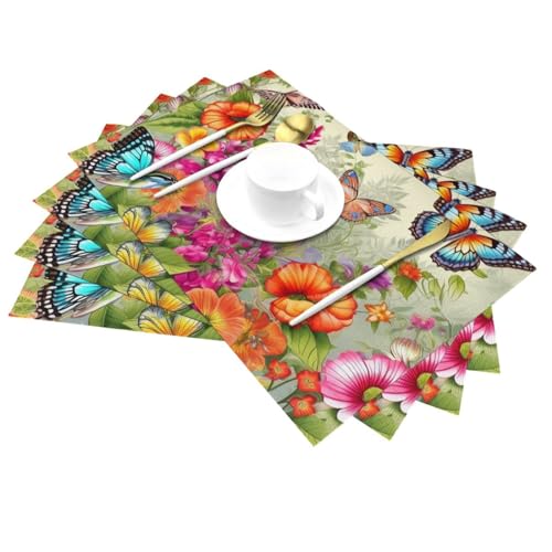 Sets de table tissés en PVC lavables pour cuisine intérieure et table basse de salon