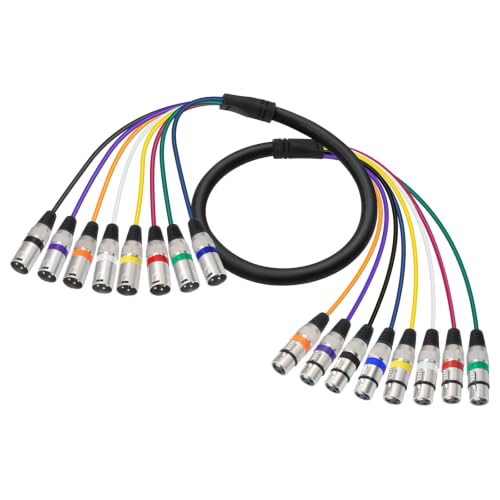 8-Channel XLR Male to Female Audio Snake Cable for Recording 3.3FT