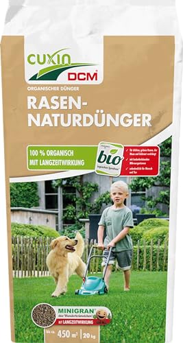 CUXIN DCM Rasen-Naturdünger - Langzeit Rasendünger - Mit MINIGRAN®...