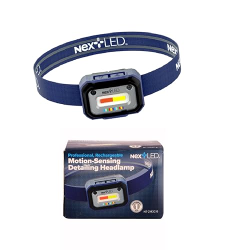 NextLED NT-2143C-B Auto Detail Headlamp with Motion Sensor, CRI 95+ Paint Inspection Light, 3000/4500/6000K, 300 LM, Car Detailing Light, Color Match Light, Paint Correction Light, Swirl Finder Light