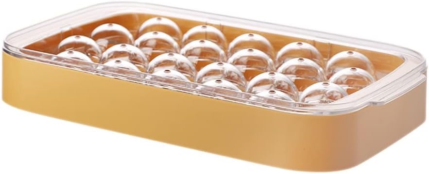 Ice Cube Large Capacity Ice Tray Household Freezer Ice Box With Lid Refrigerator Frozen Ice Cube (Color : Yellow)