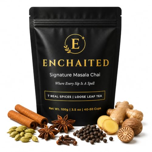 ENCHAITED Masala Chai Loose Leaf Tea, 40-50 Cups (100g)