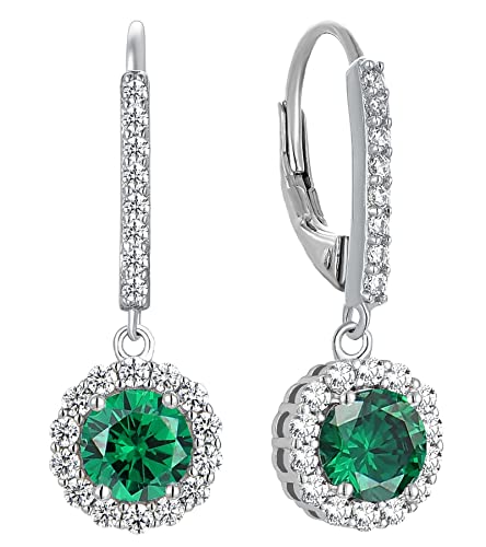 Yl Mujer Pendientes Plata De Ley 925 Pendientes Con De Circonita Verde Con Piedra De Nacimiento De Mayo Pera Redonda Pendientes Para Mujer Yl Mujer Pendientes Plata De Ley 925 Pendientes Con De Circonita Verde Con Piedra De Nacimiento De Mayo Pera Redonda Pendientes Para Mujer