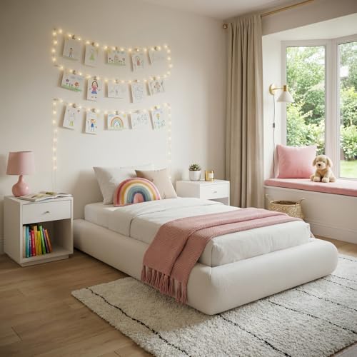Image of RECCI AirFrame Half-Moon Upholstered Twin Platform Bed Frame, Minimalist Velvet Curved Arched Base, 5 Inch Fully Round Cushioned Foam, No Box Spring Needed, Easy Assembly | Round Shaped