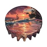 Zoom IMG-2 tnnutp tovaglia rotonda con tramonto