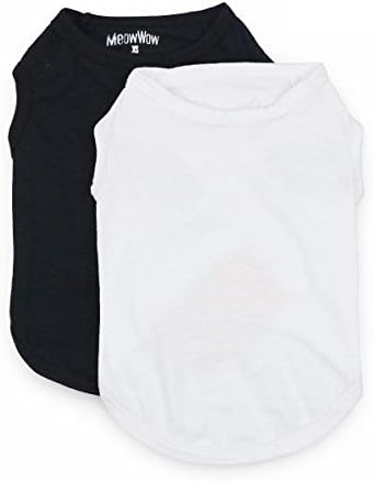 MeowWow Pet Dog Shirts Cotton Clothes Puppy Tshirts for Small Dogs, XS, Pack of 2