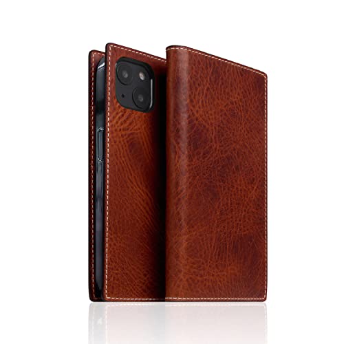 SLG Design iPhone 14 Plus 手帳型 イタリアン本革 レザー Badalassi Wax case アップル アイフォン カバー SD24339i14MBR ブラウン