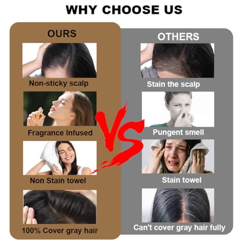 Image of Adbeni Natural Black Hair Color Shampoo with Conditioner for Men & Women | 5 Minute Grey Coverage | Ammonia Free, No Harsh PPD | Herbal Hair Dye Shampoo | 25ml x 5 Sachets