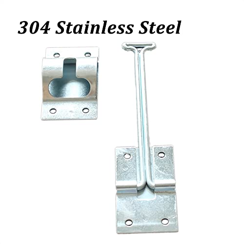 X-Haibei 2 Set 6 Inches Rv T Style Entry Door Latch Catch Holder Stainless Steel For Camper Trailer Cargo #TOP5